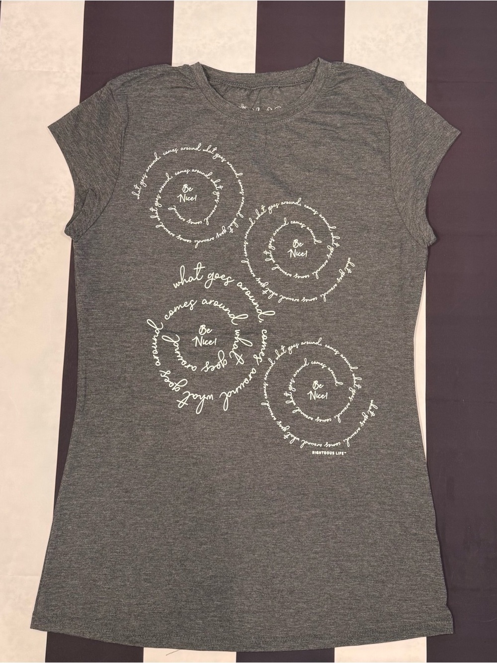 Splash Gray Short Sleeve Graphic Tee - White Script